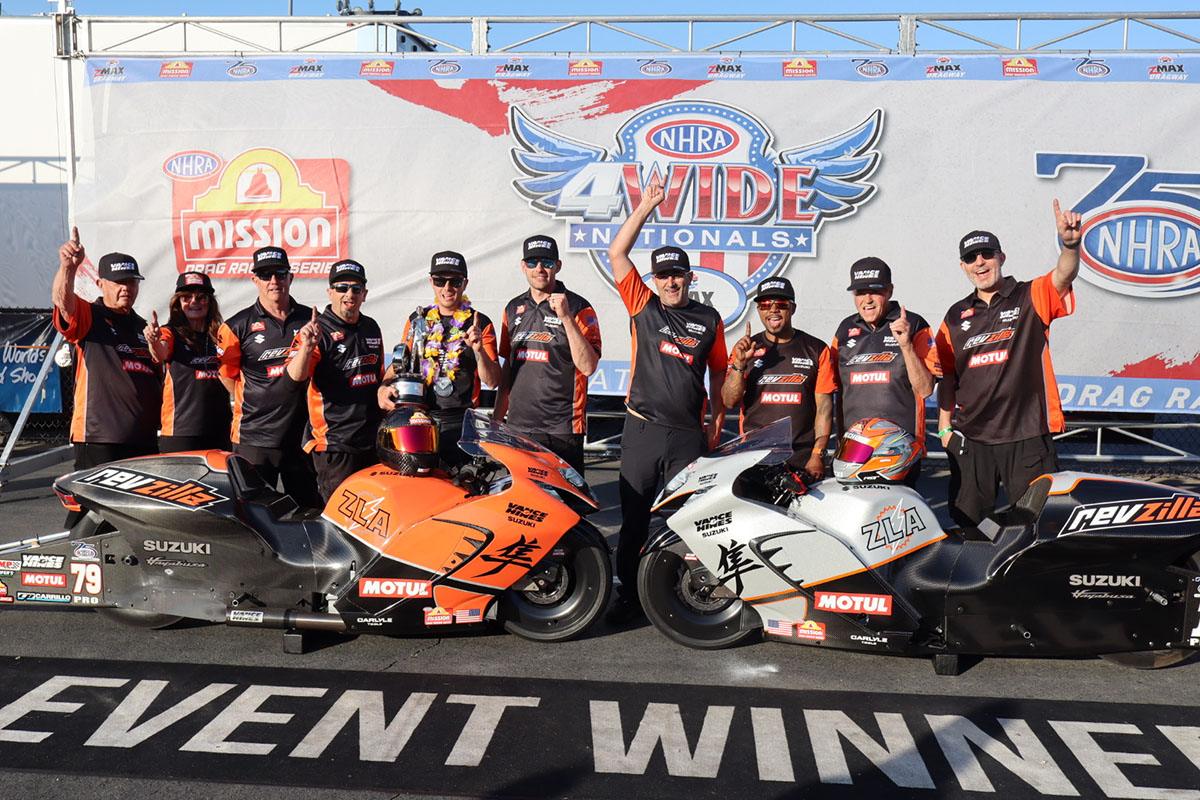 RevZilla / Motul / Vance & Hines Suzuki Takes 4-Wide Win in Charlotte