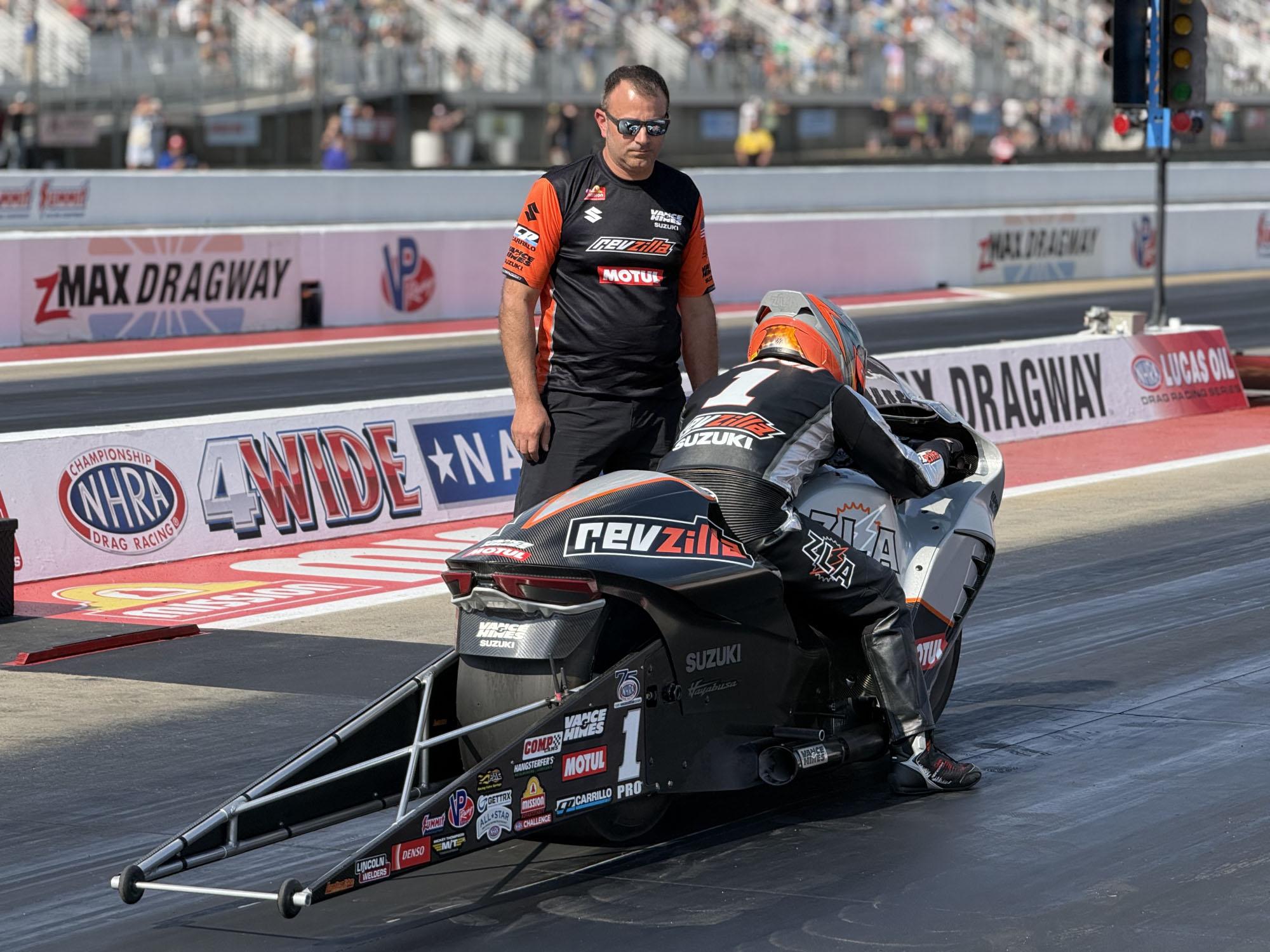 RevZilla / Motul / Vance & Hines Suzuki team in Charlotte